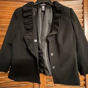 New York & Company Black Ruffled Blazer